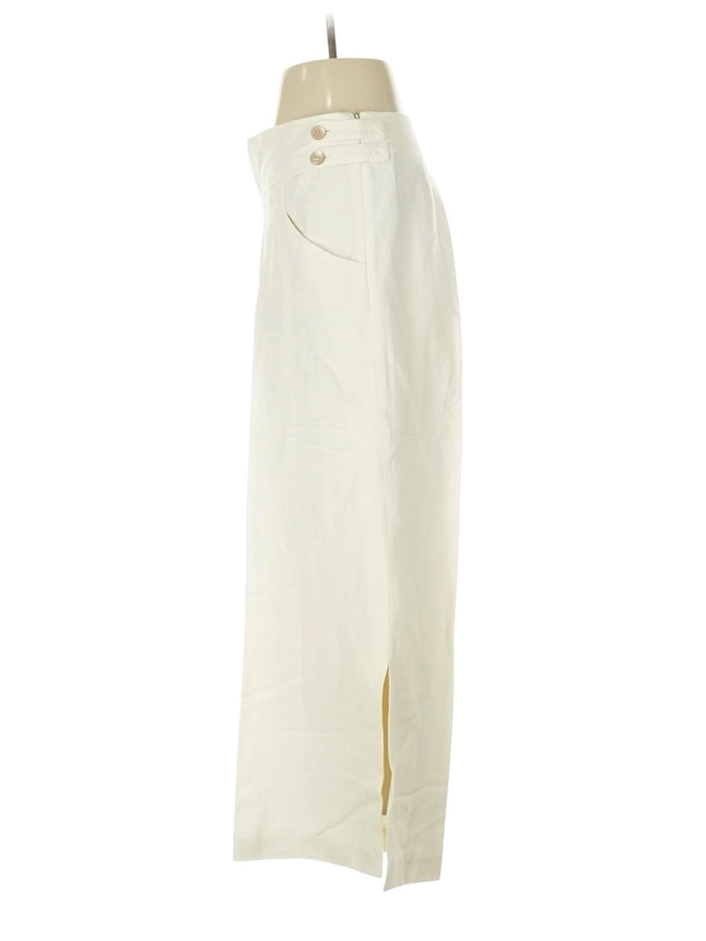 Anthropologie Elevenses Off White Linen Rayon Wide Leg Pants 4 Minimalist Chic - Picture 8 of 13